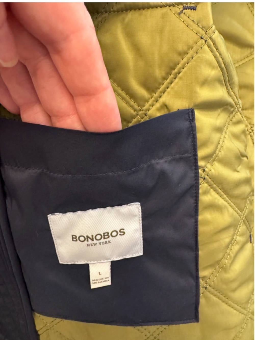 Bonobos Men's Sportsman Quilted Jacket in Navy Blue Size Large NWT - Picture 10 of 14